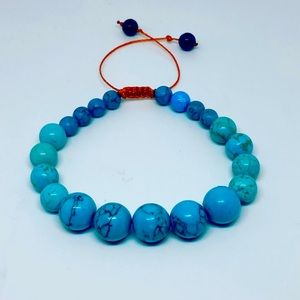 Turquoise adjustable macrame bracelet